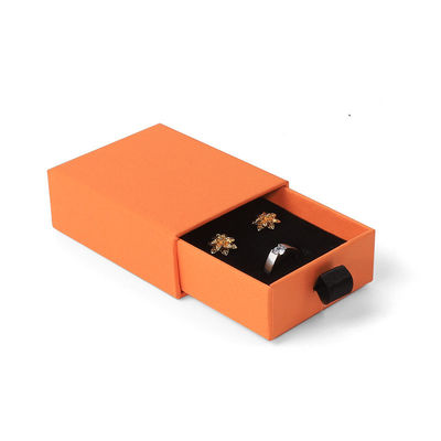 Fabrication en gros Eco Friendly cadeau de haute qualité Jeuillerie Boîte personnalisée personnalisée Anneau Collier Boucle d'oreille Bracelet Emballage Orange Carton Papeter Drawer Jeuillerie Boîte avec logo