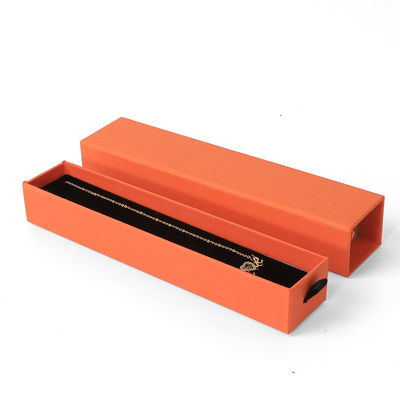 Fabrication en gros Eco Friendly cadeau de haute qualité Jeuillerie Boîte personnalisée personnalisée Anneau Collier Boucle d'oreille Bracelet Emballage Orange Carton Papeter Drawer Jeuillerie Boîte avec logo