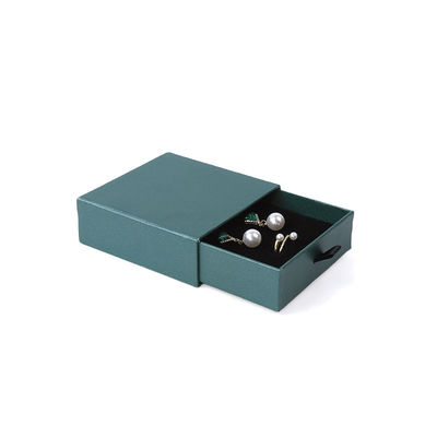 Fabrication en gros Eco-friendly cadeau de haute qualité Box de bijoux personnalisé Custom Ring Collier Boucle d'oreille Bracelet Emballage carton vert Paper Drawer Box de bijoux avec logo