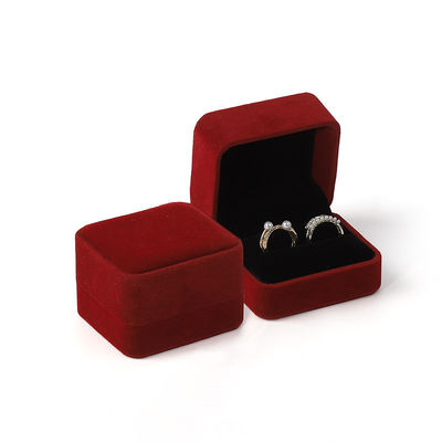 rouge vert de velours bijoux bague de fiançailles emballage flip Jewellery Box