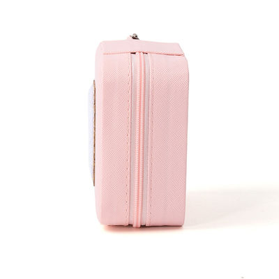 Boîte de rangement de bijoux en velours rose