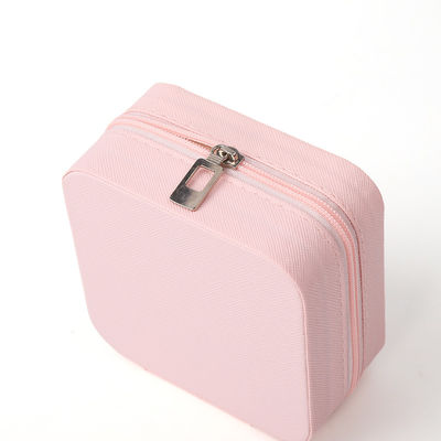 Boîte de rangement de bijoux en velours rose