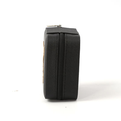 Coffret de rangement de bijoux de luxe pour cadeaux Logo personnalisé Portable petit cuir noir Organizer de voyage