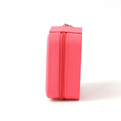 Coffret de rangement de bijoux de luxe pour cadeaux personnalisé Portable petit cuir rose rouge bijoux organisateur de voyage