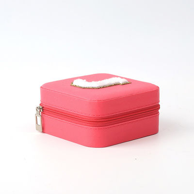 Coffret de rangement de bijoux de luxe pour cadeaux personnalisé Portable petit cuir rose rouge bijoux organisateur de voyage