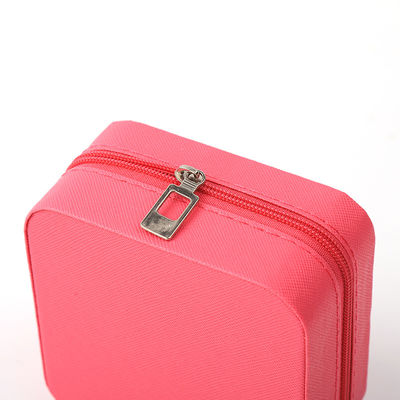Coffret de rangement de bijoux de luxe pour cadeaux personnalisé Portable petit cuir rose rouge bijoux organisateur de voyage