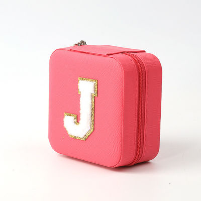 Coffret de rangement de bijoux de luxe pour cadeaux personnalisé Portable petit cuir rose rouge bijoux organisateur de voyage