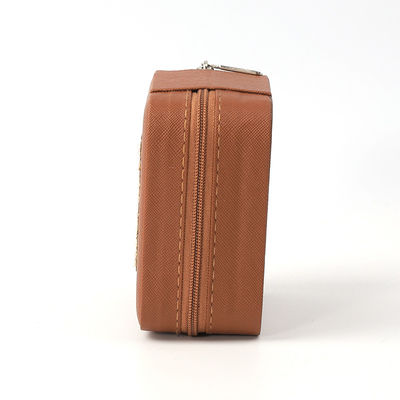 Boîte de rangement de bijoux en cuir marron