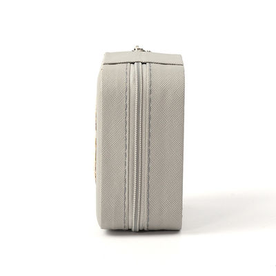 Boîte de rangement de bijoux en cuir gris