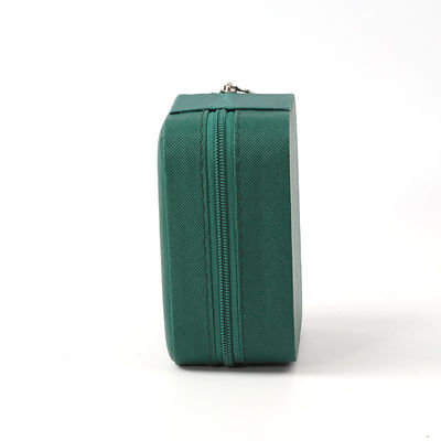 Boîte de rangement de bijoux en cuir portatif petit en cuir vert foncé organisateur de bijoux Boîte de rangement de bijoux
