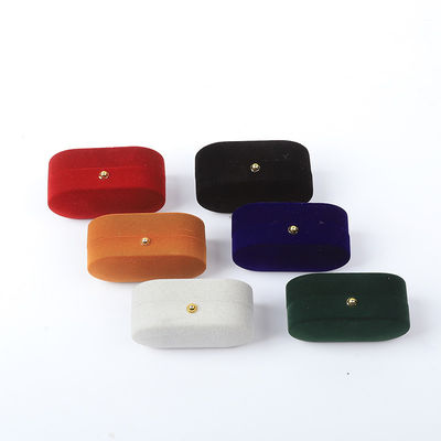 Emballage personnalisé de boîtes à anneaux de velours pour bijoux de mariage et de fiançailles