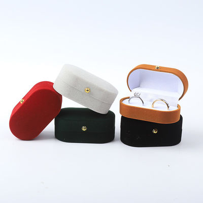 Emballage personnalisé de boîtes à anneaux de velours pour bijoux de mariage et de fiançailles