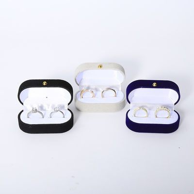 Emballage personnalisé de boîtes à anneaux de velours pour bijoux de mariage et de fiançailles
