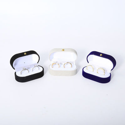 Emballage personnalisé de boîtes à anneaux de velours pour bijoux de mariage et de fiançailles