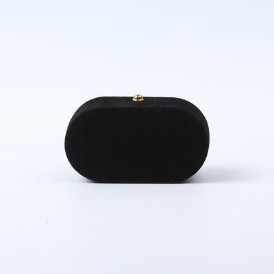 Jeux personnalisés en velours noir emballage de bijoux mariage fiançailles double bague