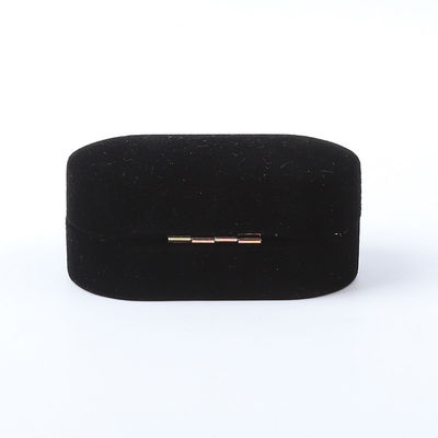 Jeux personnalisés en velours noir emballage de bijoux mariage fiançailles double bague