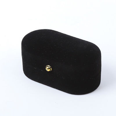 Jeux personnalisés en velours noir emballage de bijoux mariage fiançailles double bague