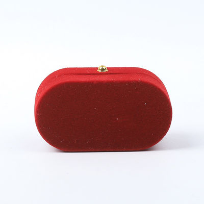 Boîte à bijoux de luxe personnalisée personnalisée Joaillerie en velours rouge Emballage Mariage Fiançailles Boîte à double anneau