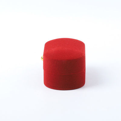 Boîte à bijoux de luxe personnalisée personnalisée Joaillerie en velours rouge Emballage Mariage Fiançailles Boîte à double anneau