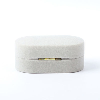 Boîte de bijoux de luxe personnalisée personnalisée Grain de velours de bijoux d'emballage de mariage de fiançailles Boîte à double anneau