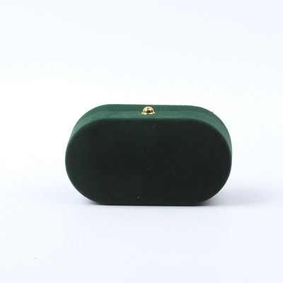 acheter Boîte de bijoux de luxe personnalisée en velours vert personnalisée emballage de bijoux de mariage fiançailles boîte à double anneau avec logo online manufacture