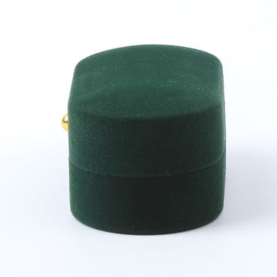 Boîte de bijoux de luxe personnalisée en velours vert personnalisée emballage de bijoux de mariage fiançailles boîte à double anneau avec logo
