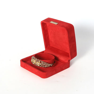 Boîte à bijoux en flanelle de velours rouge de luxe haut de gamme pour bracelet, collier, bague, boucles d'oreilles