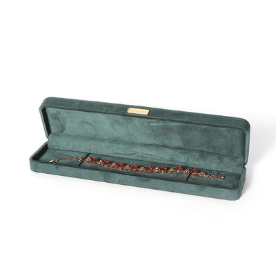 Fabrication de gros Luxe Jeux de bijoux Boîte personnalisée Coffret personnalisé haut de gamme Collier Bracelet Boucles d'oreilles Ensemble de bijoux d'anneau Emballage Velours vert foncé Boîte de bijoux avec logo