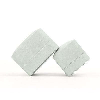 Vente en gros de bijoux Emballage Boîte à anneaux Emballage de bijoux personnalisé Luxe Double mariage Engagement Boîte à anneaux de velours vert avec logo