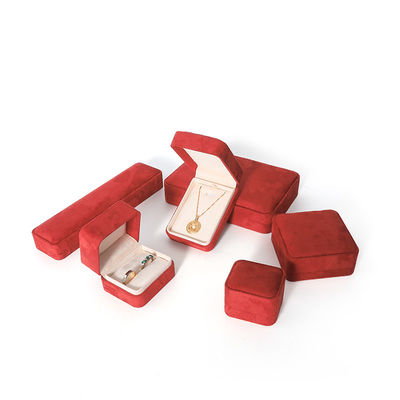Boîte de bijoux rouge de qualité supérieure pour le grand bracelet de collier, les boucles d'oreilles et l'anneau