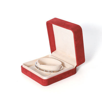 Boîte de bijoux rouge de qualité supérieure pour le grand bracelet de collier, les boucles d'oreilles et l'anneau