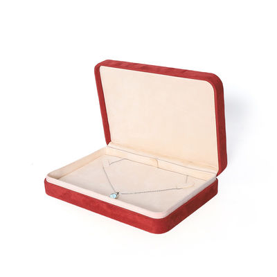 Boîte de bijoux rouge de qualité supérieure pour le grand bracelet de collier, les boucles d'oreilles et l'anneau