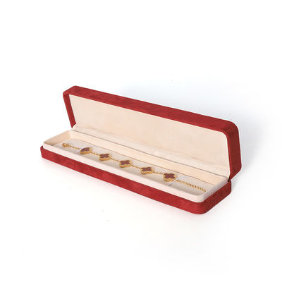 Boîte de bijoux rouge de qualité supérieure pour le grand bracelet de collier, les boucles d'oreilles et l'anneau