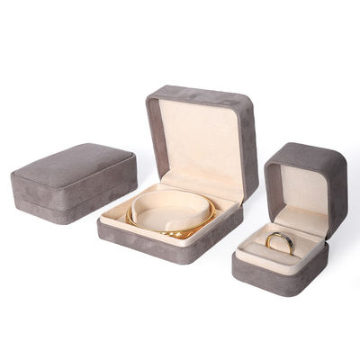Boîte d'emballage de bijoux grise de qualité supérieure, personnalisée, haut de gamme, pour grands ensembles de bijoux, colliers, bracelets, boucles d'oreilles, bagues