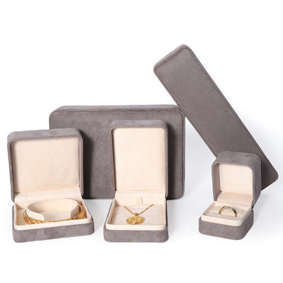Boîte d'emballage de bijoux grise de qualité supérieure, personnalisée, haut de gamme, pour grands ensembles de bijoux, colliers, bracelets, boucles d'oreilles, bagues