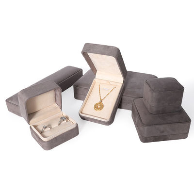 Boîte d'emballage de bijoux grise de qualité supérieure, personnalisée, haut de gamme, pour grands ensembles de bijoux, colliers, bracelets, boucles d'oreilles, bagues