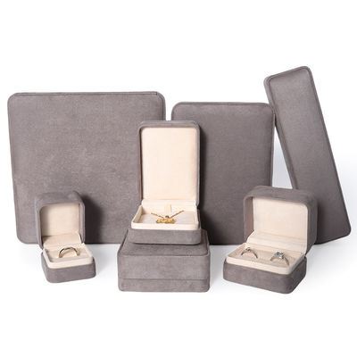 Boîte d'emballage de bijoux grise de qualité supérieure, personnalisée, haut de gamme, pour grands ensembles de bijoux, colliers, bracelets, boucles d'oreilles, bagues
