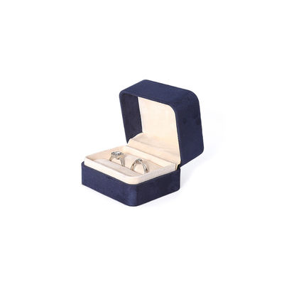 Chine Fabrication en gros Premium bijoux bleus Boîte d'emballage personnalisée Fin de la cheville Big Jewelry Set Collier Bracelet Boucles d'oreilles Bague Emballage artisanale Carré velours bleu Boîte de bijoux avec logo