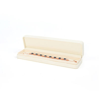 Coffret d'emballage de bijoux en cuir blanc carré fait à la main Coffret de collection de bijoux de luxe sur mesure Coffret pour collier Bracelet Boucles d'oreilles Ring Packaging