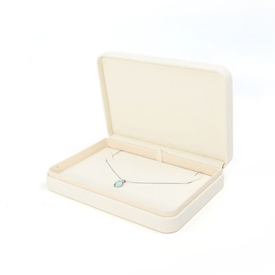 Coffret d'emballage de bijoux en cuir blanc carré fait à la main Coffret de collection de bijoux de luxe sur mesure Coffret pour collier Bracelet Boucles d'oreilles Ring Packaging