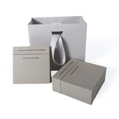 Chine fabrication en gros de haute qualité Collier Boucle d'oreille Bracelet boîte d'anneau Joaillerie emballage personnalisé personnalisé Eco Friendly Carton papier gris tiroir Joaillerie Boîte avec logo