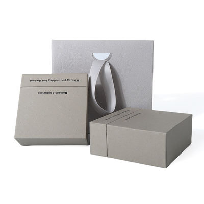 Chine fabrication en gros de haute qualité Collier Boucle d'oreille Bracelet boîte d'anneau Joaillerie emballage personnalisé personnalisé Eco Friendly Carton papier gris tiroir Joaillerie Boîte avec logo