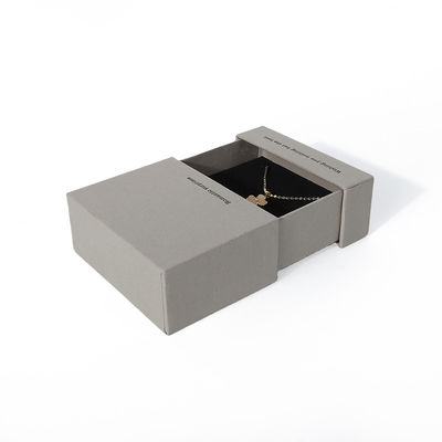Chine fabrication en gros de haute qualité Collier Boucle d'oreille Bracelet boîte d'anneau Joaillerie emballage personnalisé personnalisé Eco Friendly Carton papier gris tiroir Joaillerie Boîte avec logo