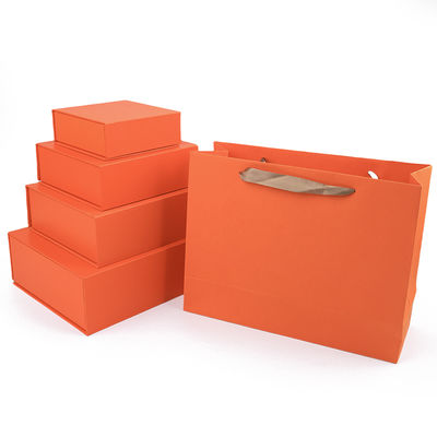 Boîte cadeau à bijoux en papier Emballage en carton écologique orange Boîte à bijoux magnétique