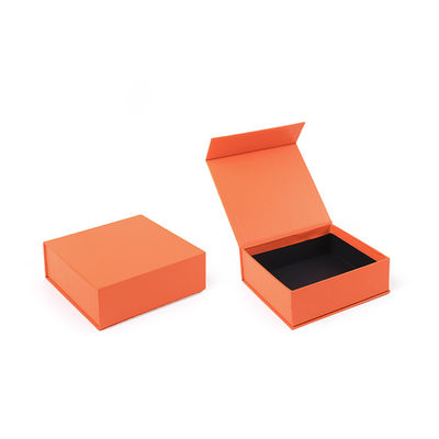 Boîte cadeau à bijoux en papier Emballage en carton écologique orange Boîte à bijoux magnétique