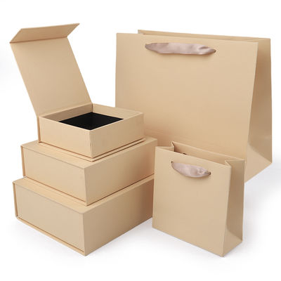 Boîte cadeau à bijoux en papier Emballage en carton écologique jaune Boîte à bijoux magnétique