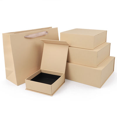 Boîte cadeau à bijoux en papier Emballage en carton écologique jaune Boîte à bijoux magnétique