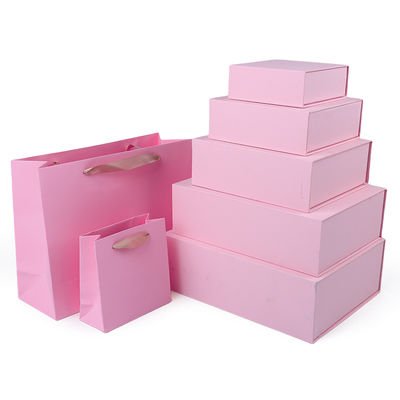 Fabrication de gros de haute qualité Magnétique boîte cadeau Emballage Logo personnalisé luxe Eco Friendly Carton papier rose Magnétique boîte à bijoux