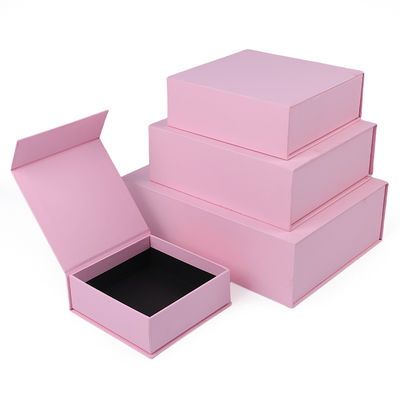 Fabrication de gros de haute qualité Magnétique boîte cadeau Emballage Logo personnalisé luxe Eco Friendly Carton papier rose Magnétique boîte à bijoux