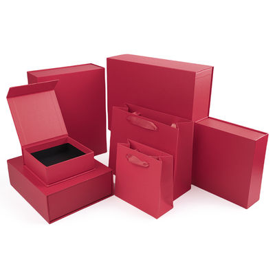 Boîte cadeau à bijoux en papier Emballage en carton écologique rouge Boîte à bijoux magnétique